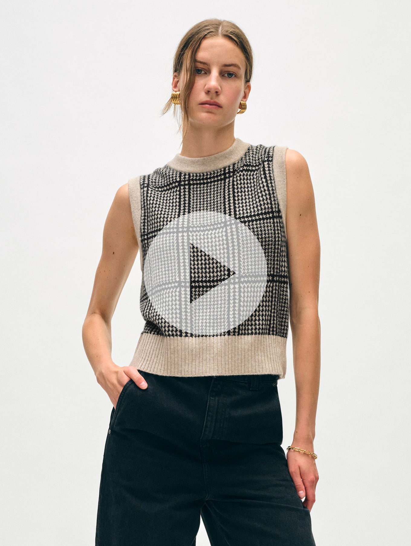 Cashmere Houndstooth Shell