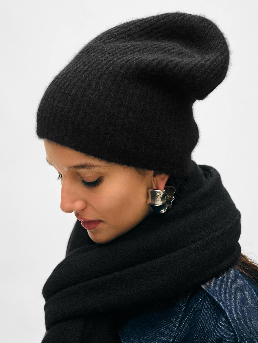 Cashmere Plush Rib Beanie