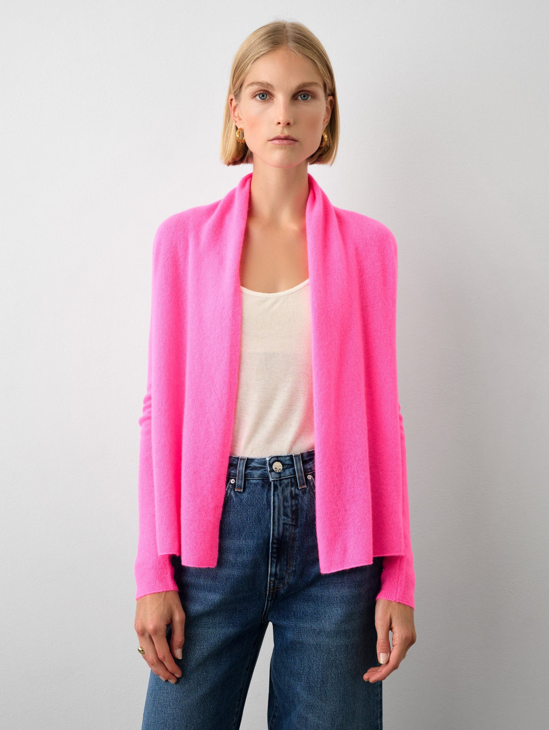 Hot pink hot sale cashmere cardigan