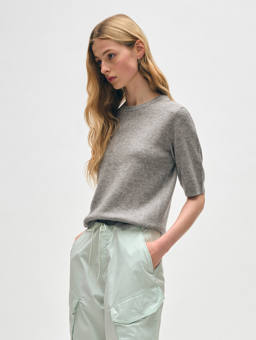 Cashmere Elbow Sleeve Tee