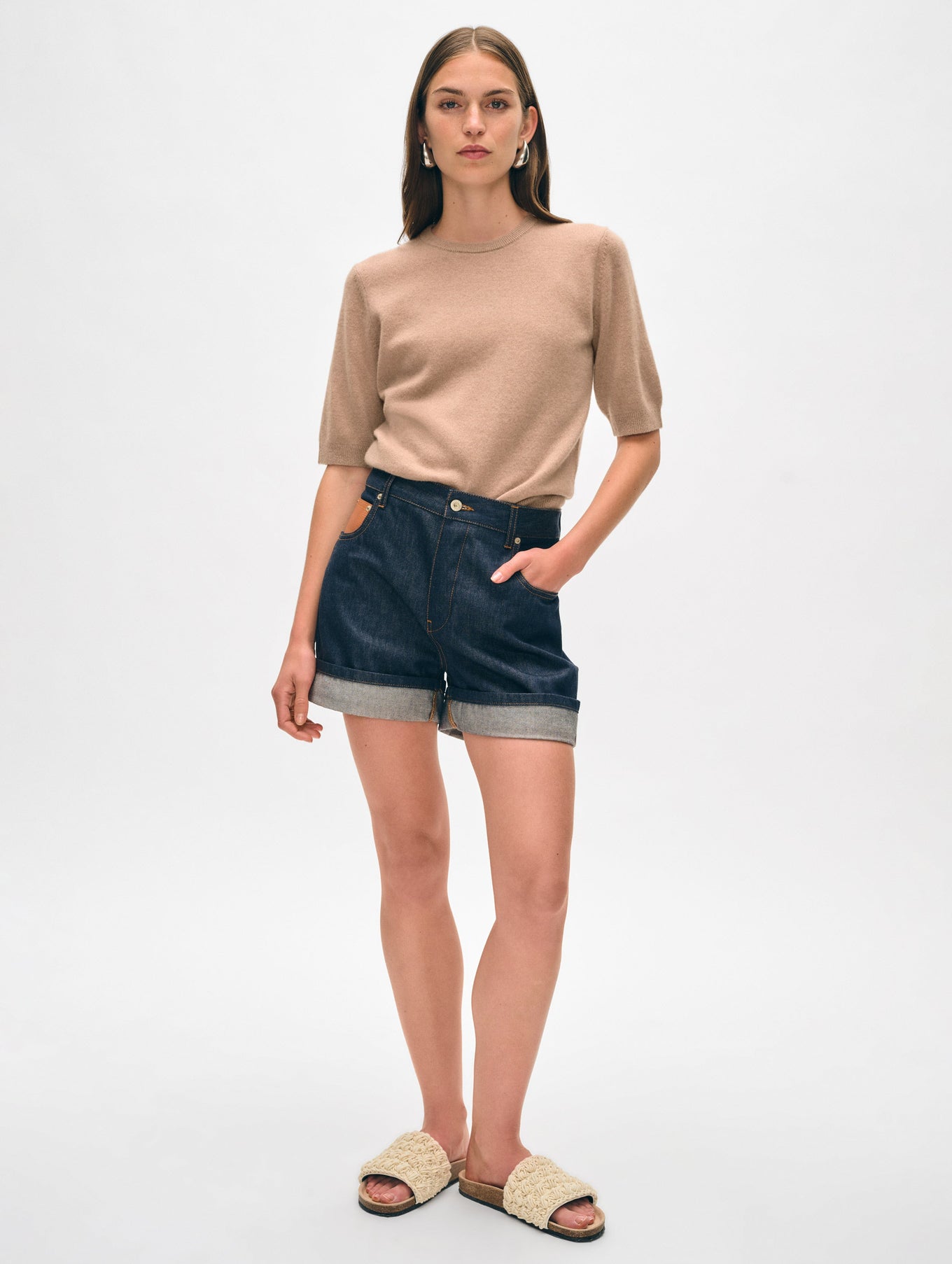 Cashmere Elbow Sleeve Tee