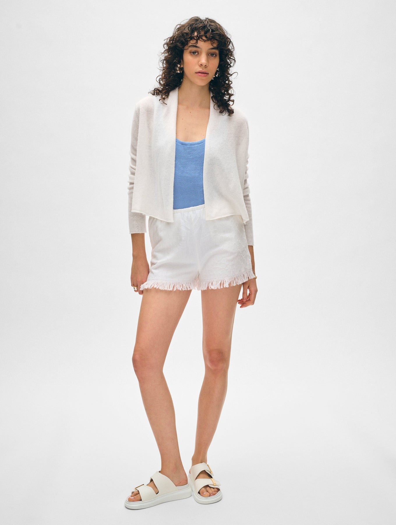 Cashmere Cropped Trapeze Cardigan