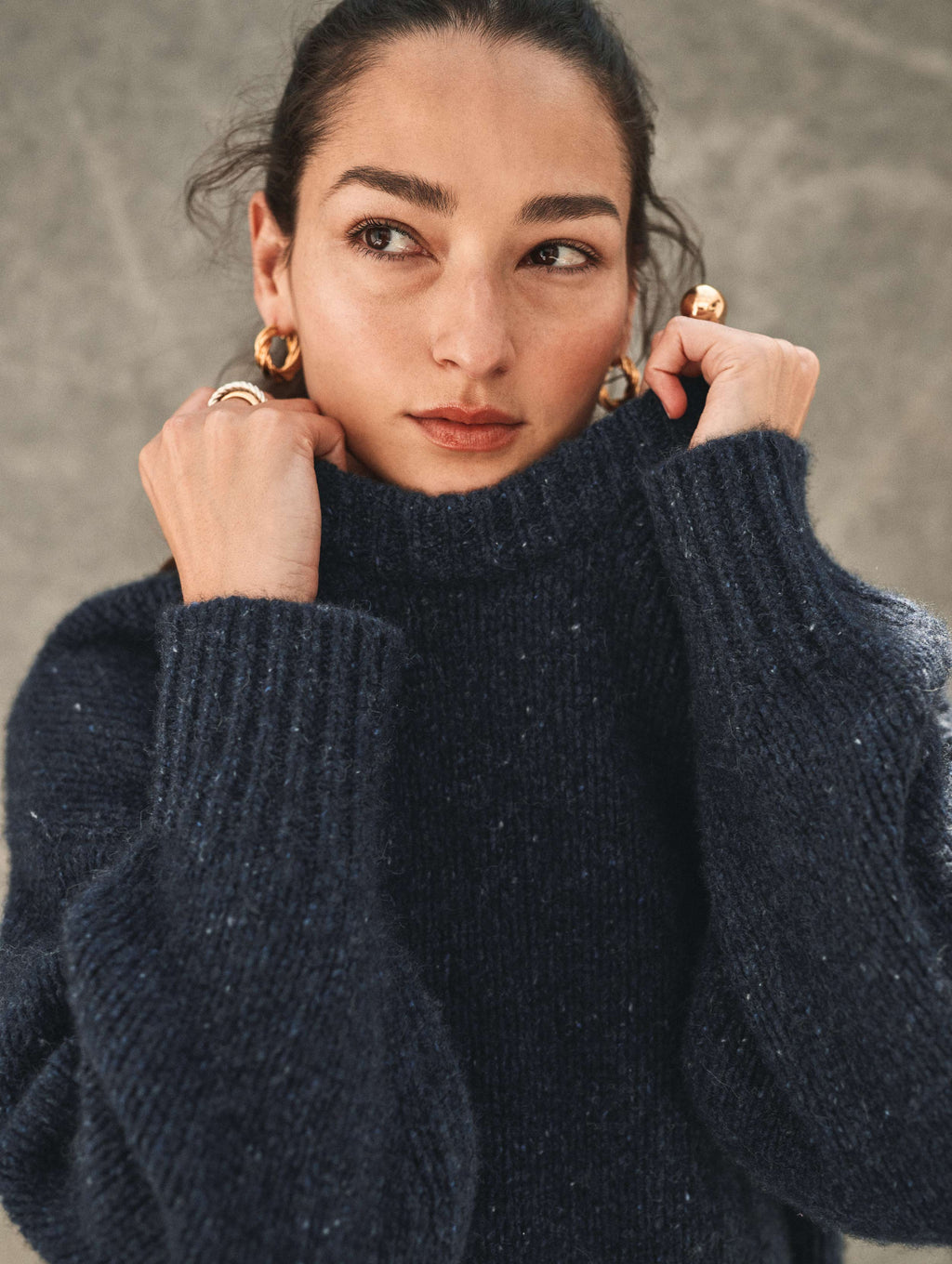 everyone oversized speckled knit sweaterこちらの商品はeve