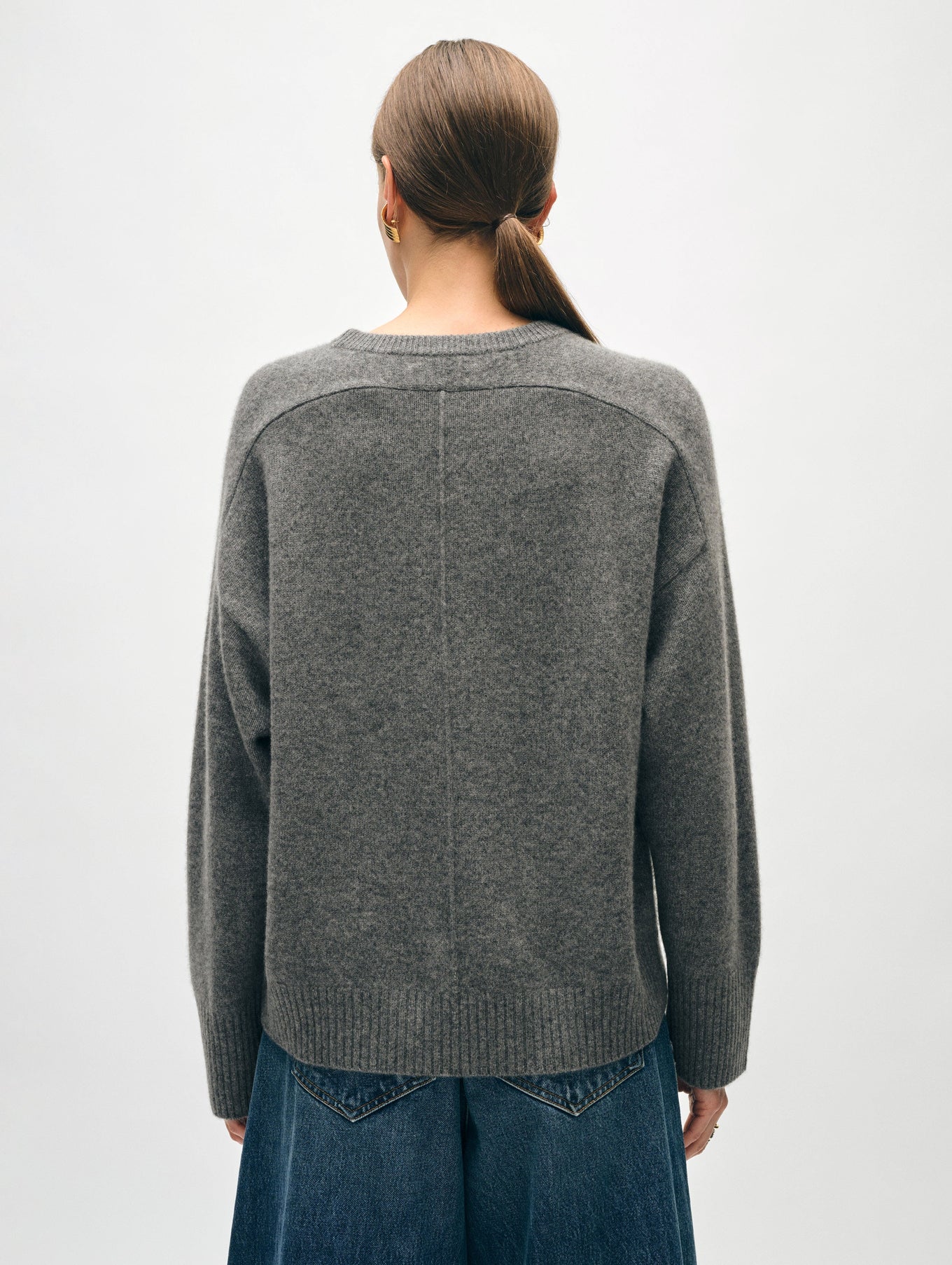 Cashmere Saddle Sleeve Crewneck