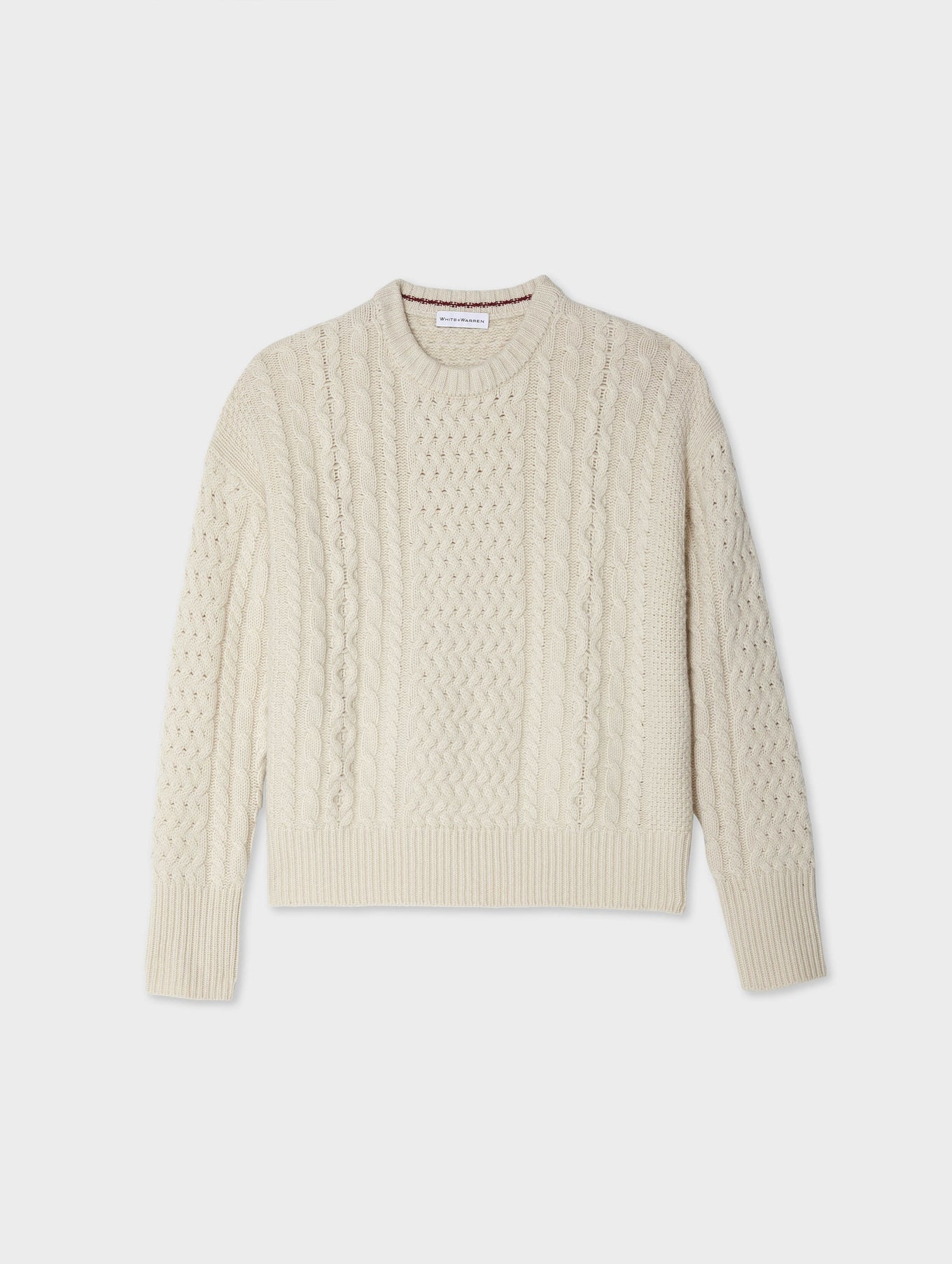 Merino Cashmere Cable Crewneck