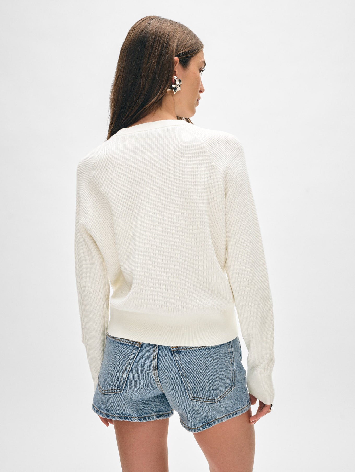 Cotton Linen Waffle Sweatshirt