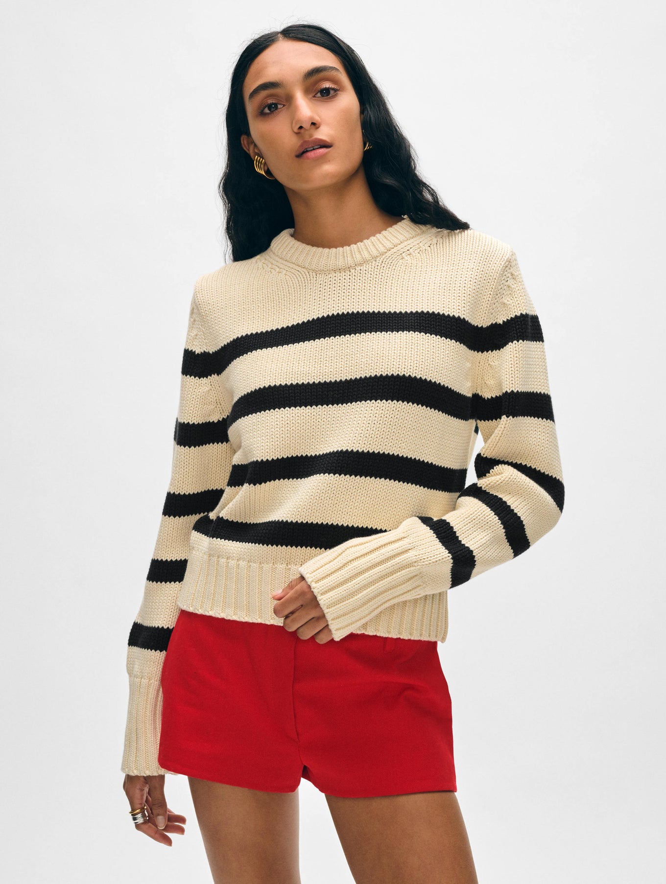 Organic Cotton Striped Crewneck