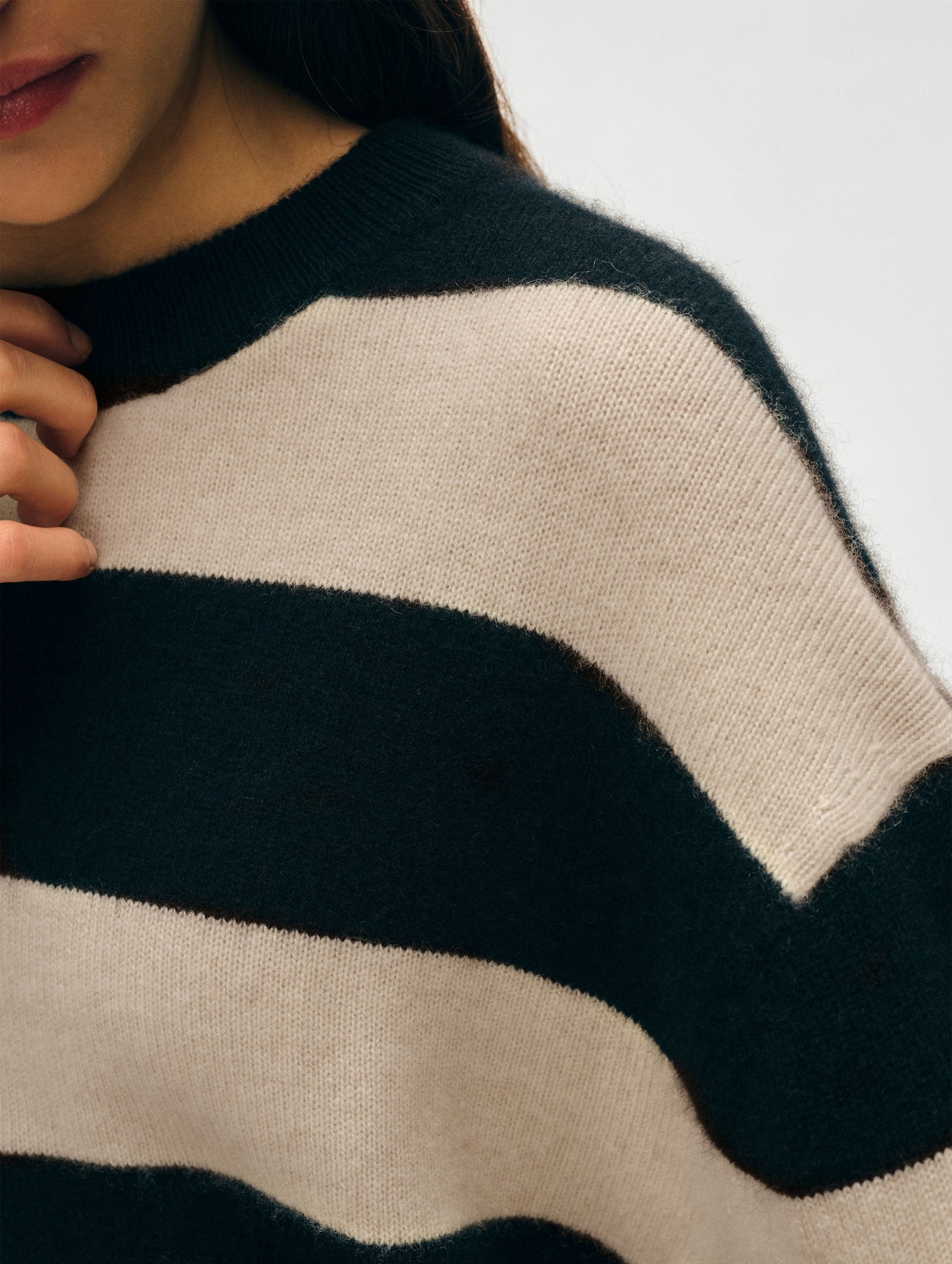 Cashmere Striped Crewneck