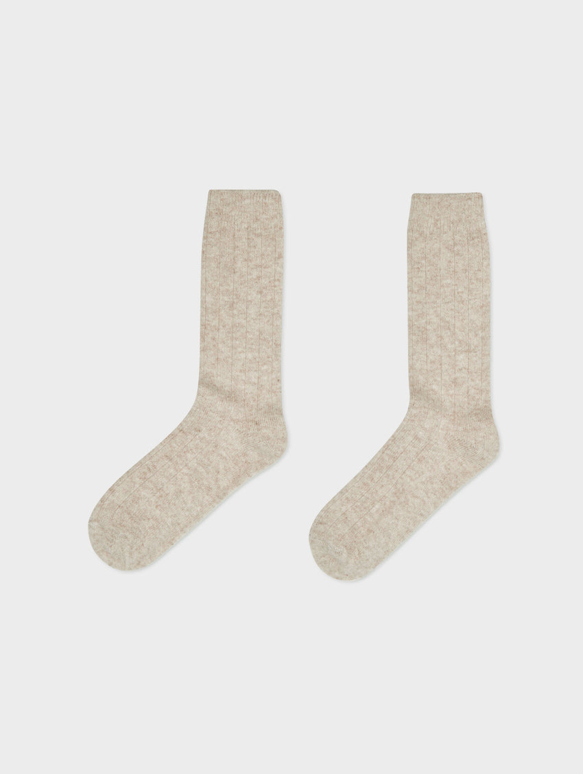 Cashmere Ribbed Socks