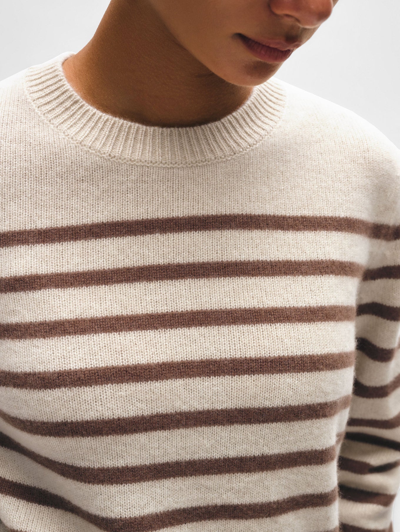 Cashmere Striped Crewneck