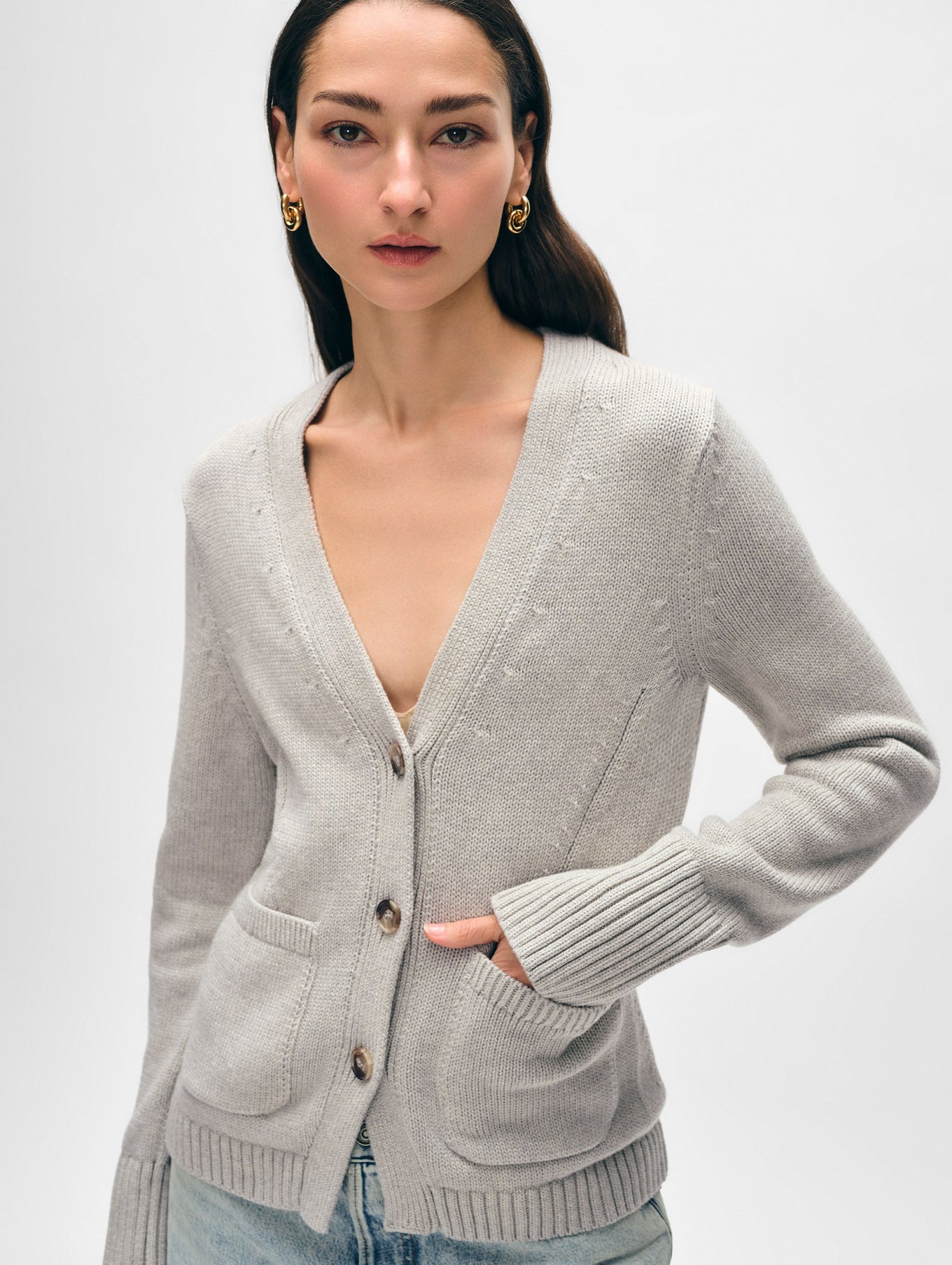 Organic Cotton Waisted Cardigan