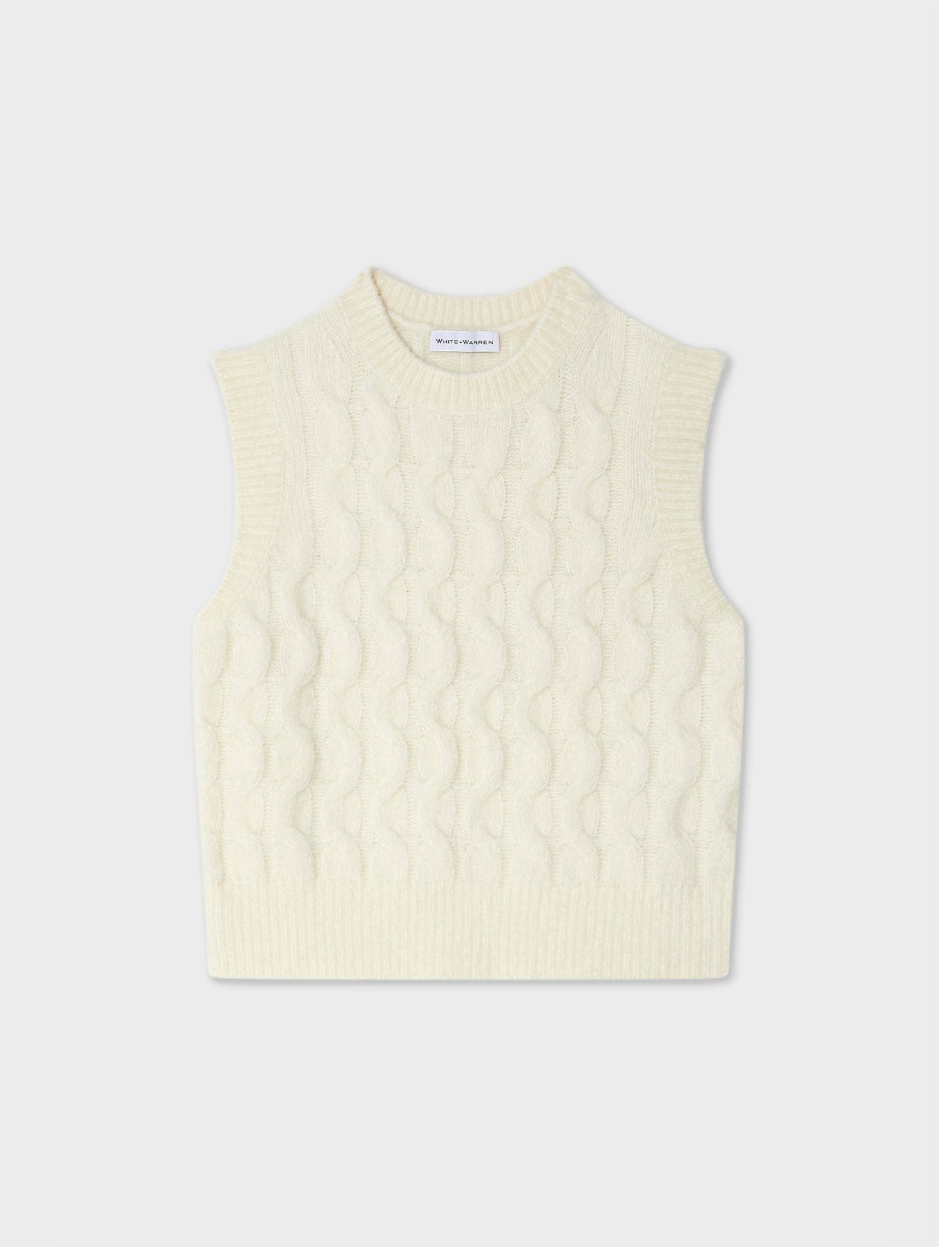 Merino Cashmere Boucle Cable Vest