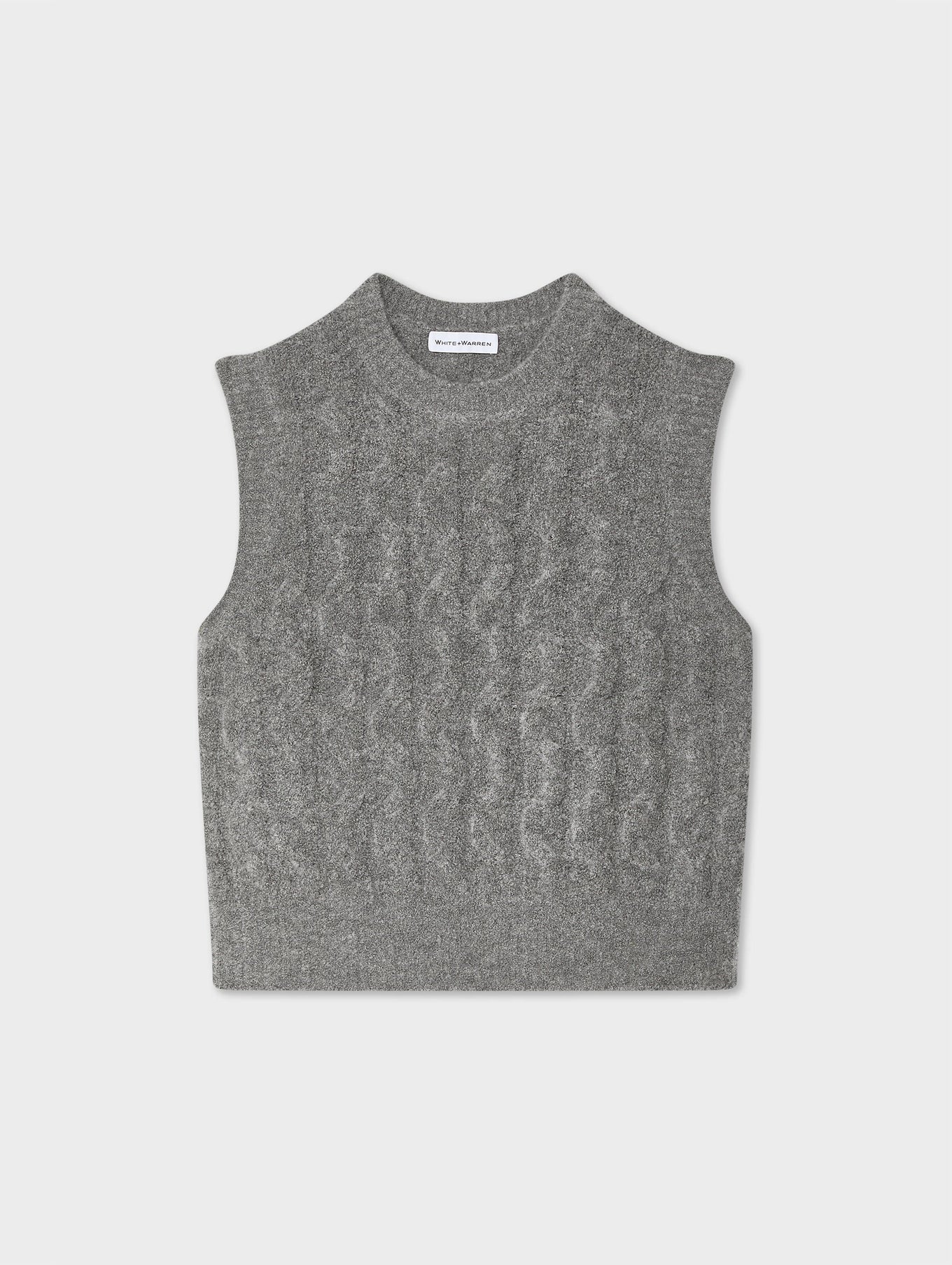 Merino Cashmere Boucle Cable Vest