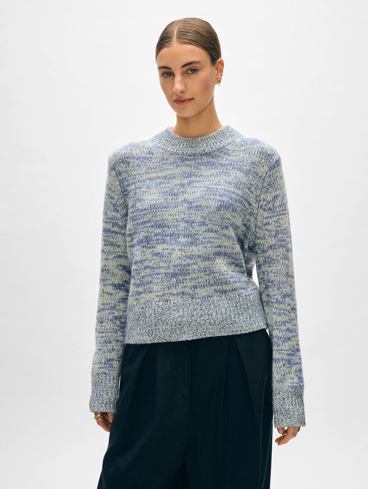 Cashmere Wide Ribbed Crewneck