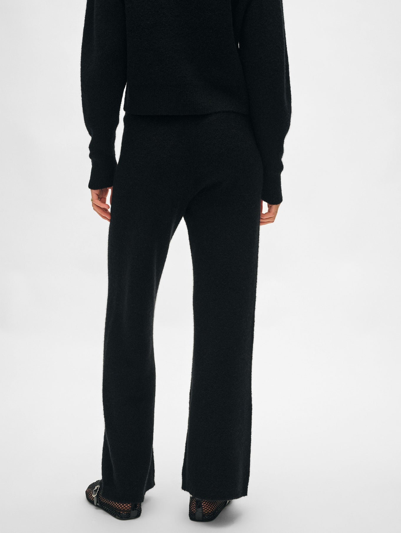 Merino Cashmere Bouclé Wide Leg Pant