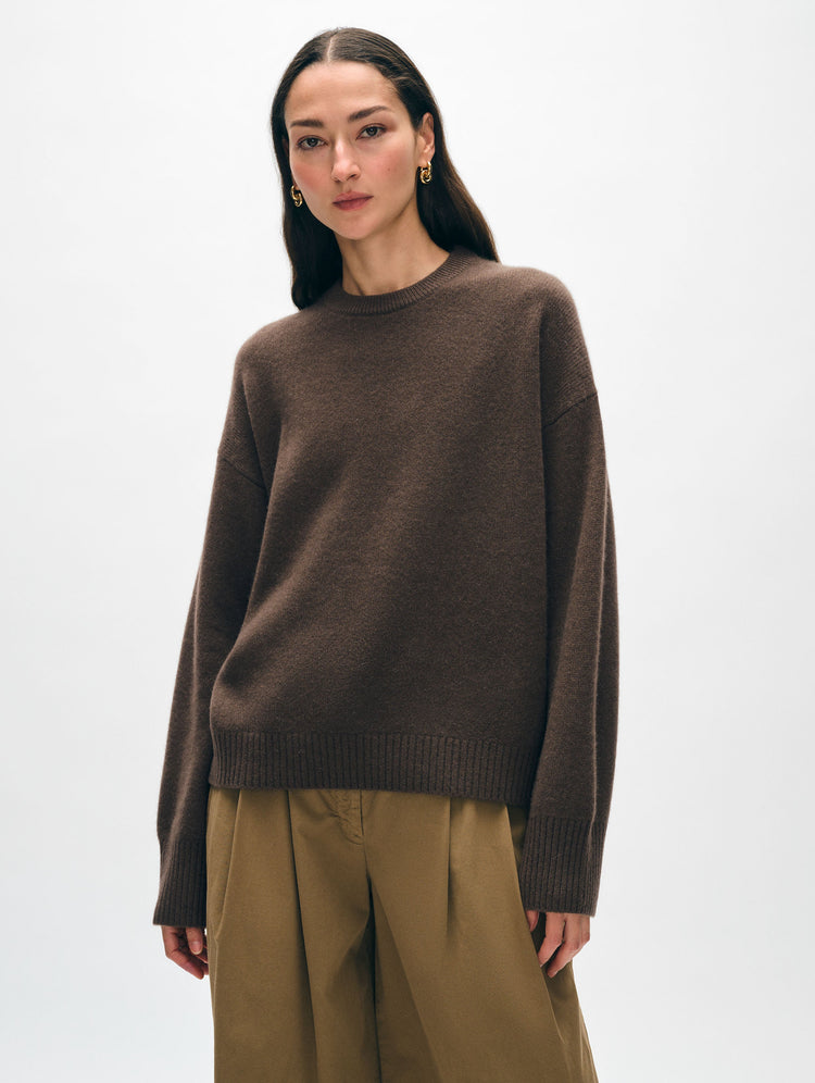 Cashmere Drop Shoulder Crewneck