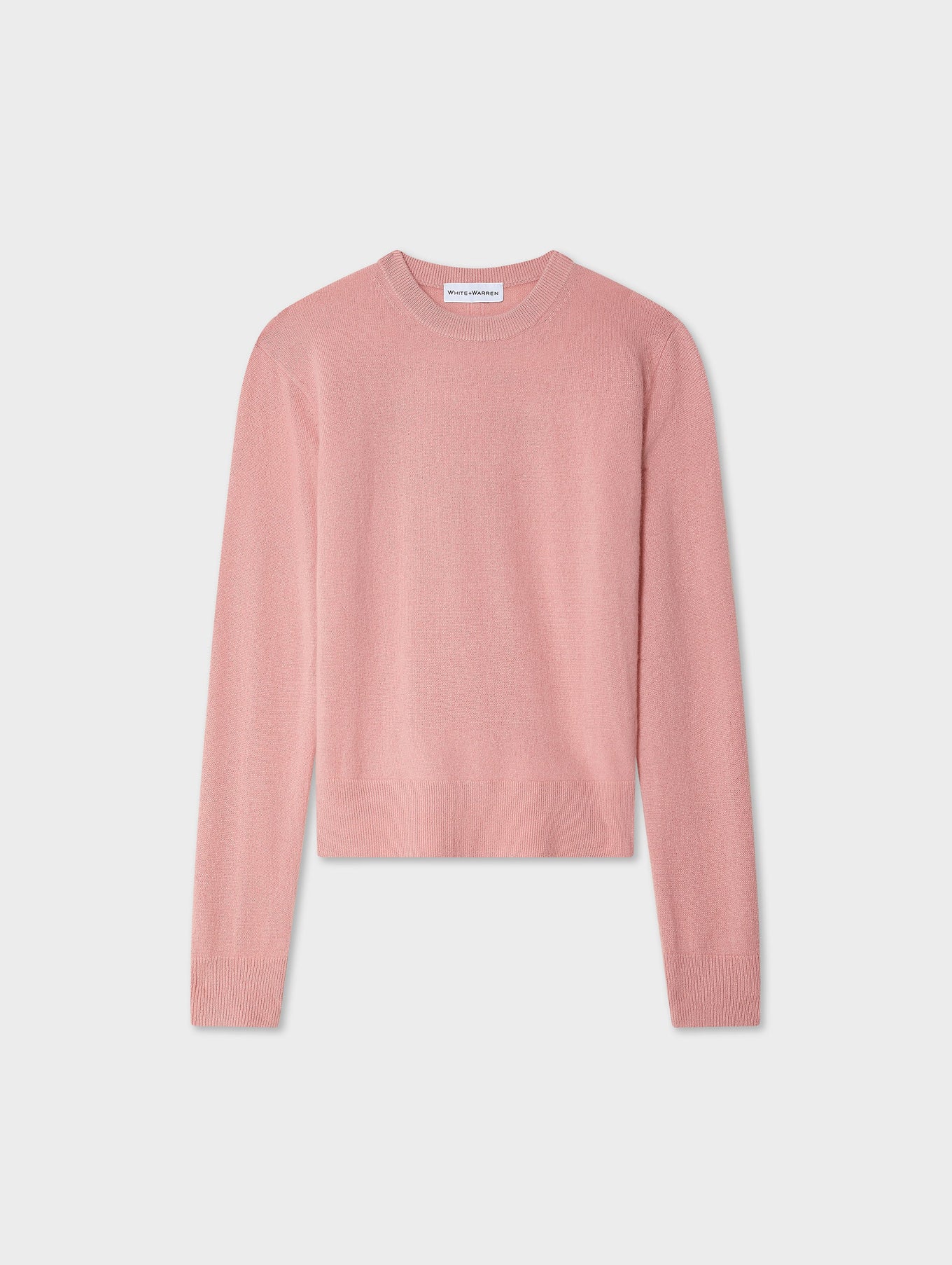 Pink cashmere slim crewneck.