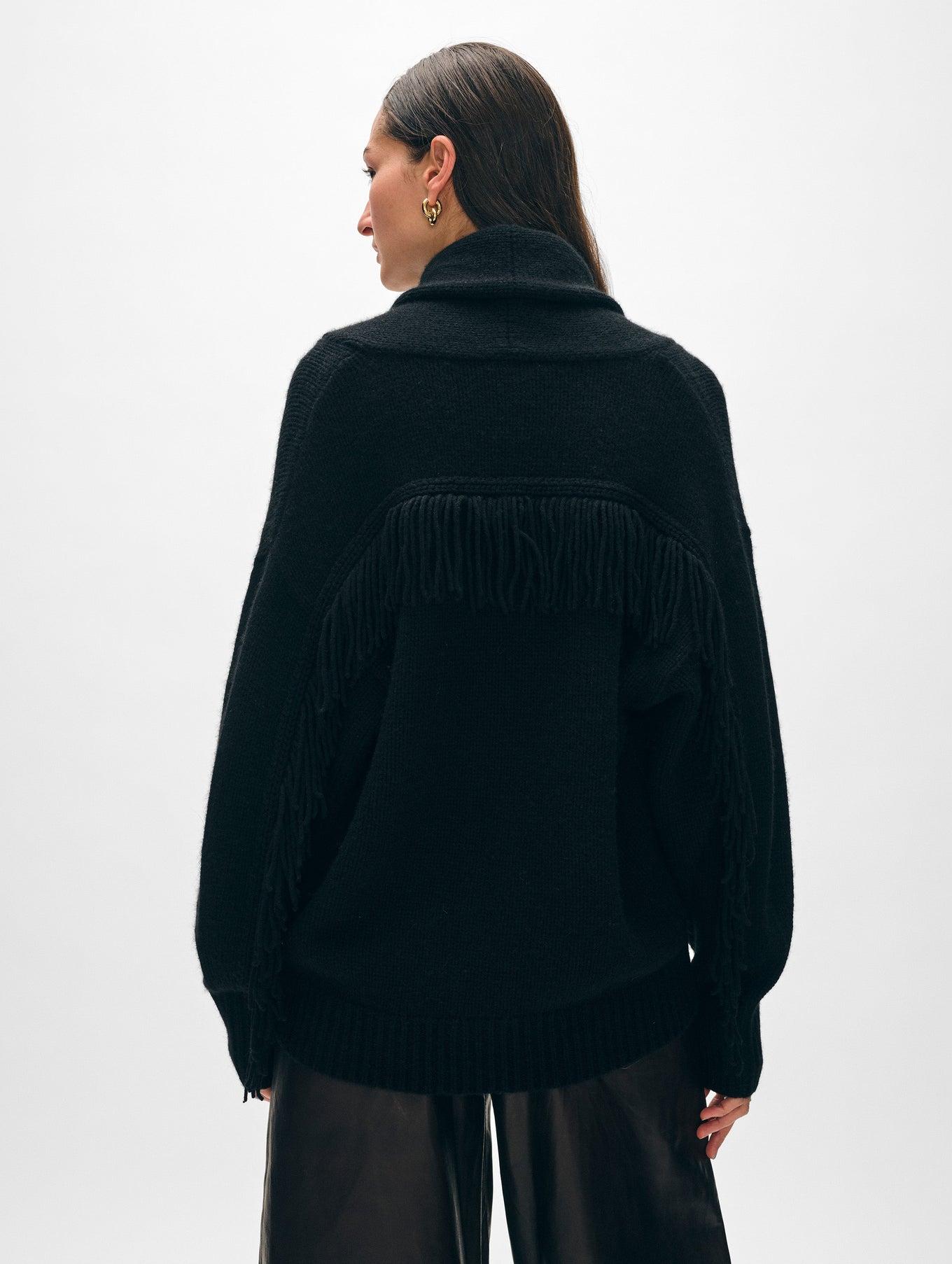 Cashmere Blend Luxe Fringe Coatigan