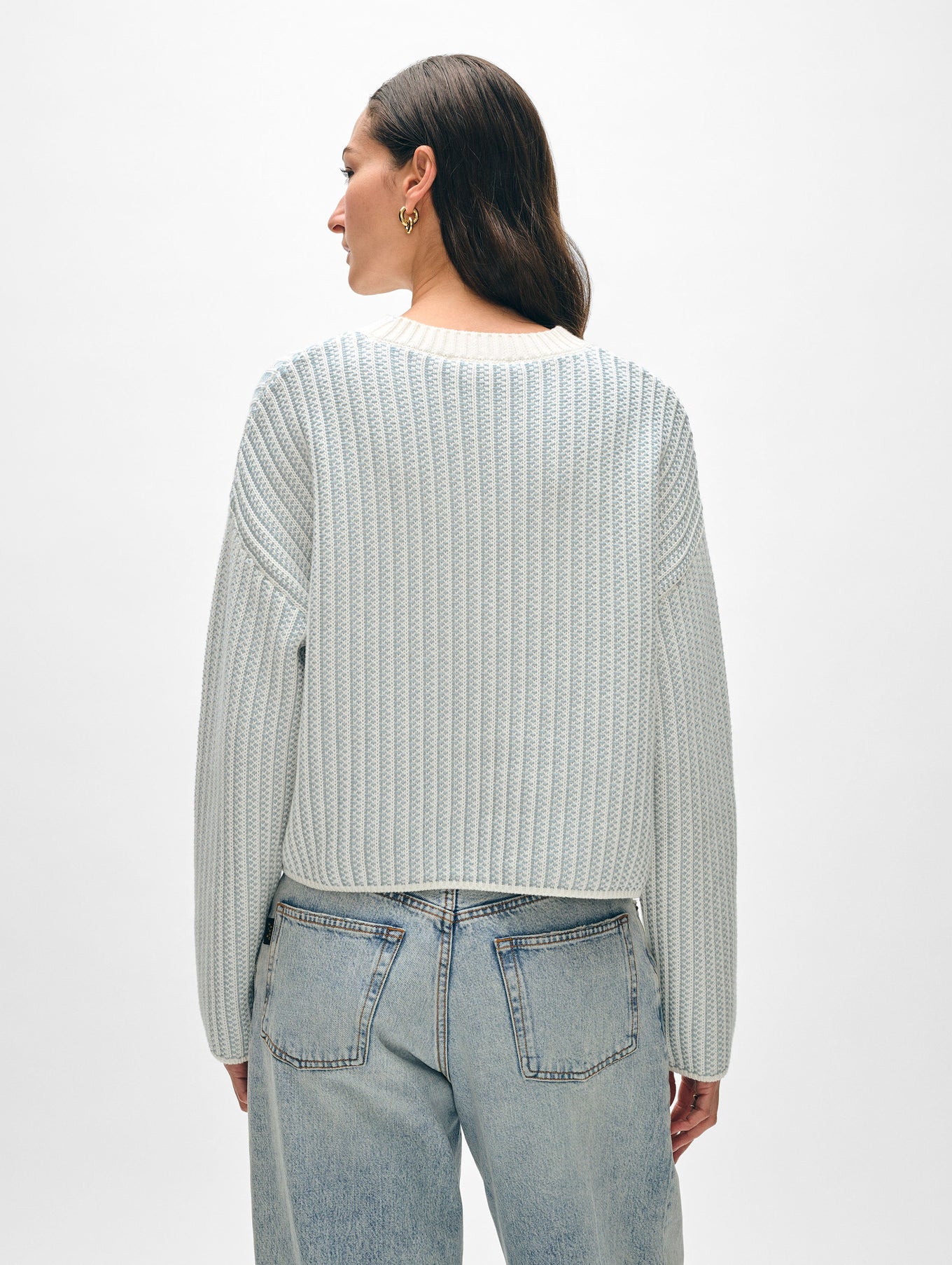 Organic Cotton Two-toned Textured Crewneck