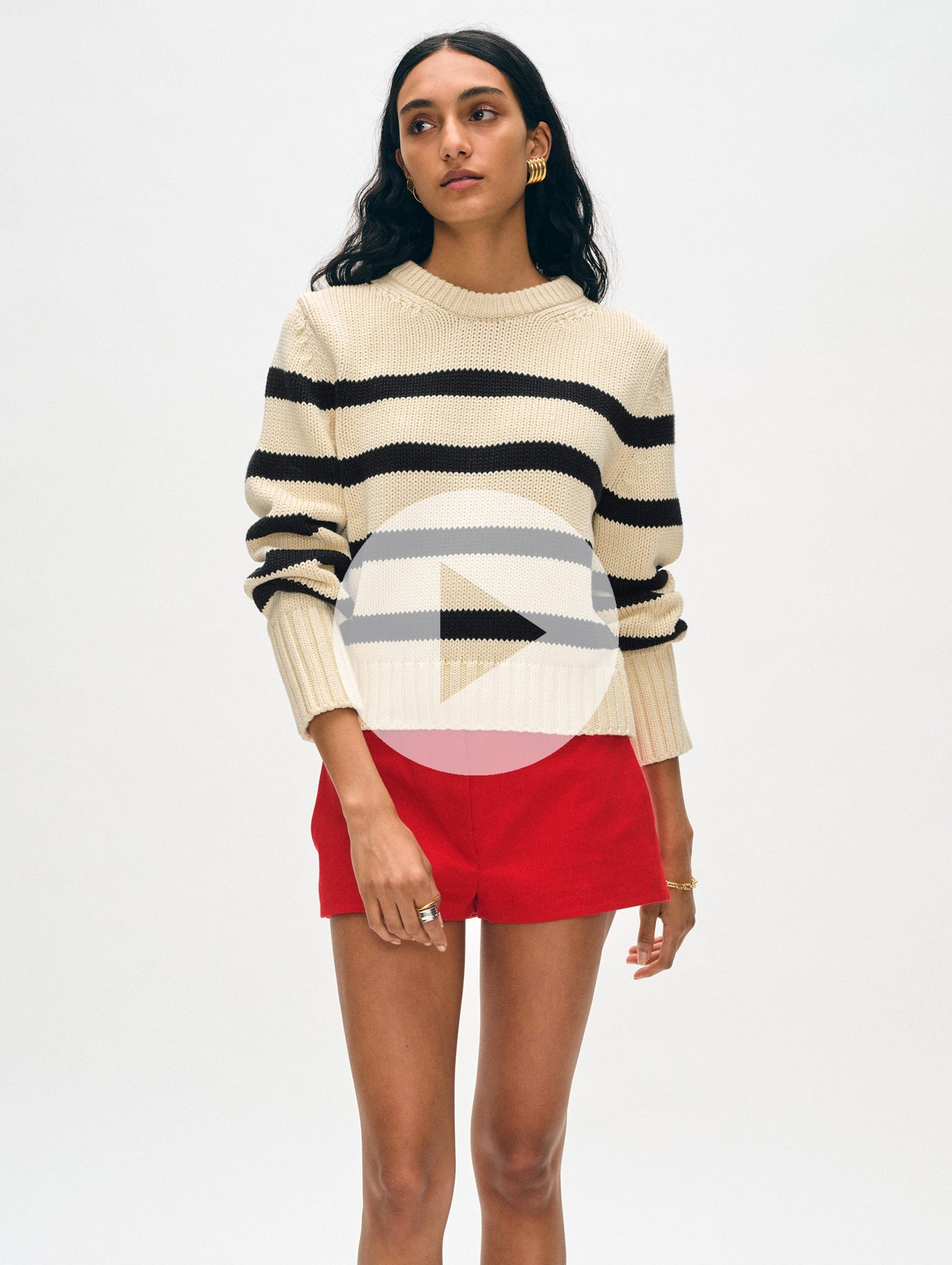 Organic Cotton Striped Crewneck